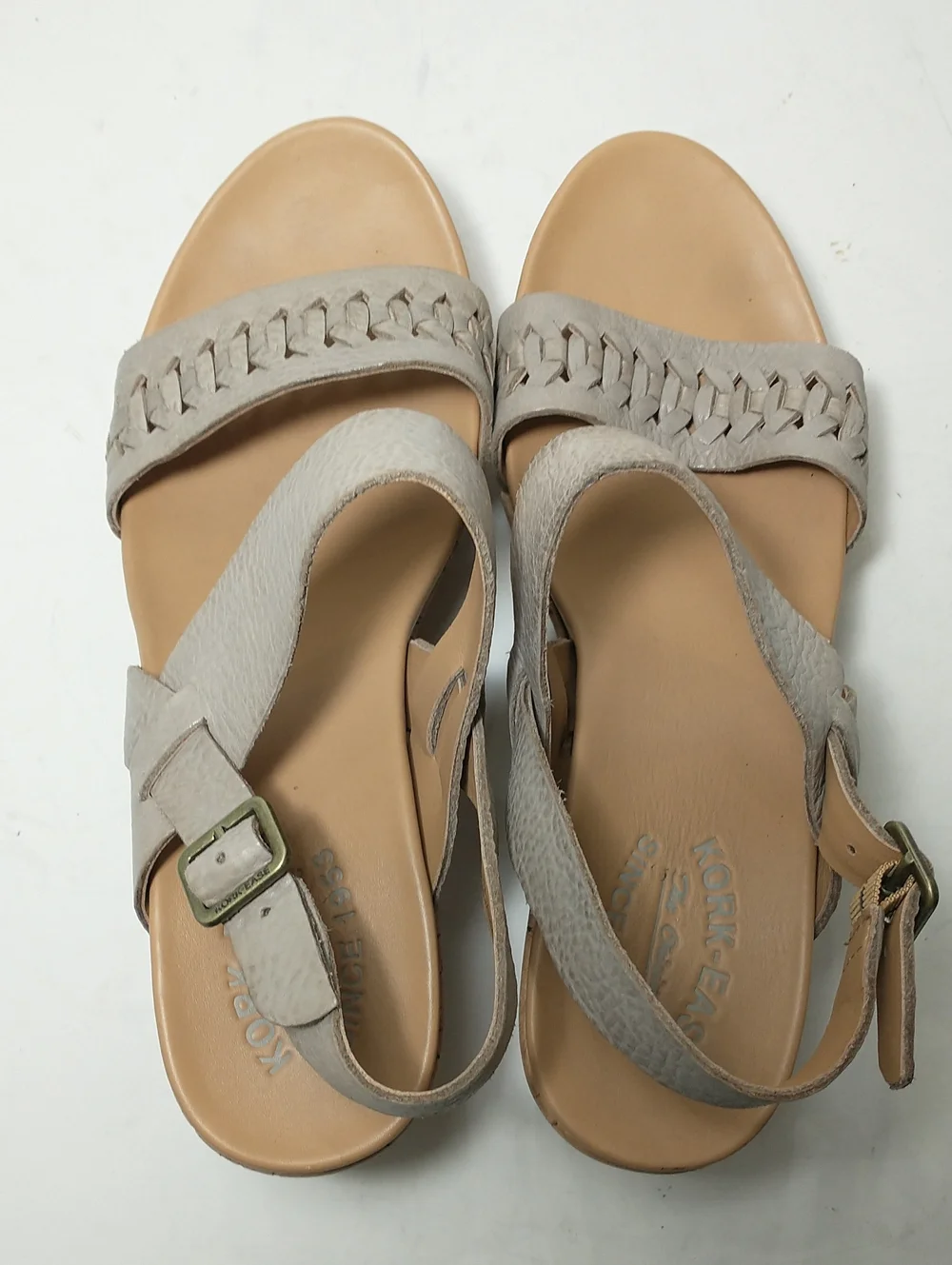 Kork-Ease Cork Espadrille Austin Braid, Stone Color, Size 9, Cottage Core, Boho